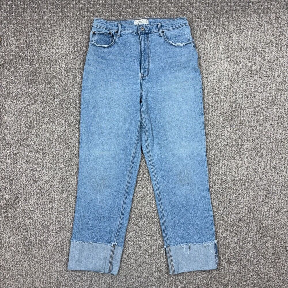 Abercrombie Fitch Jeans Womens 12 Blue 90s Straight Curve Love Ultra High Rise